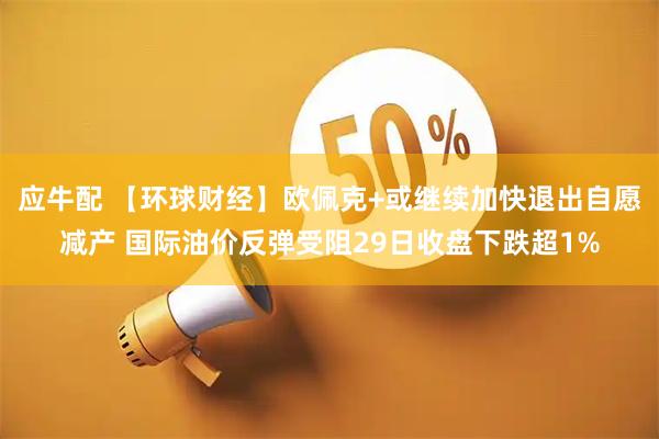 应牛配 【环球财经】欧佩克+或继续加快退出自愿减产 国际油价反弹受阻29日收盘下跌超1%