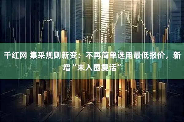 千红网 集采规则新变：不再简单选用最低报价，新增“未入围复活”